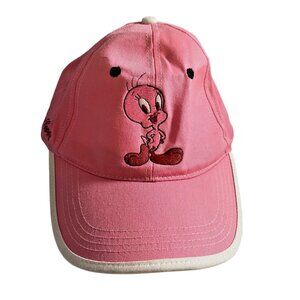 Tweety Hat Cap‎ Strap Back Pink Looney Tunes Embroidered Cartoon Flower Womens